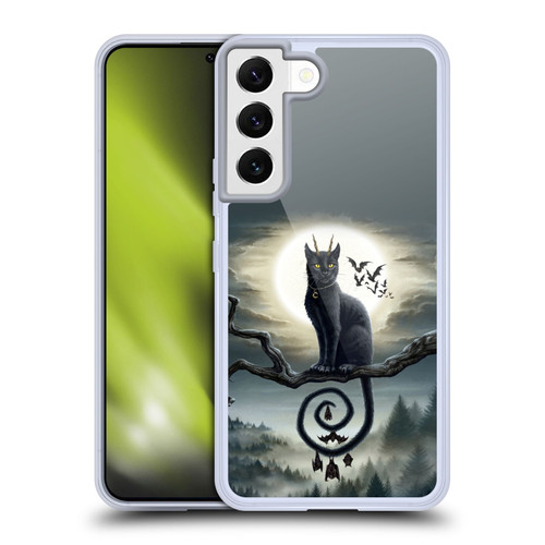 Sarah Richter Animals Gothic Black Cat & Bats Soft Gel Case for Samsung Galaxy S22 5G