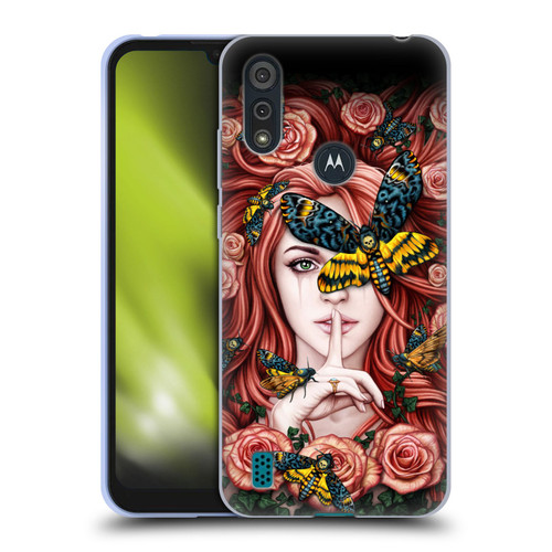 Sarah Richter Fantasy Silent Girl With Red Hair Soft Gel Case for Motorola Moto E6s (2020)