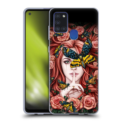 Sarah Richter Fantasy Silent Girl With Red Hair Soft Gel Case for Samsung Galaxy A21s (2020)