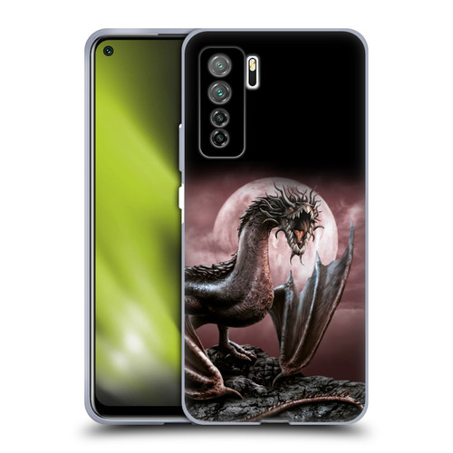 Sarah Richter Fantasy Creatures Black Dragon Roaring Soft Gel Case for Huawei Nova 7 SE/P40 Lite 5G