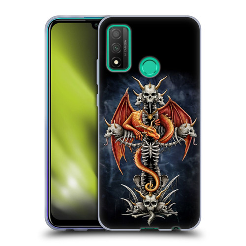 Sarah Richter Fantasy Creatures Red Dragon Guarding Bone Cross Soft Gel Case for Huawei P Smart (2020)