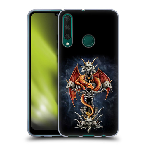 Sarah Richter Fantasy Creatures Red Dragon Guarding Bone Cross Soft Gel Case for Huawei Y6p