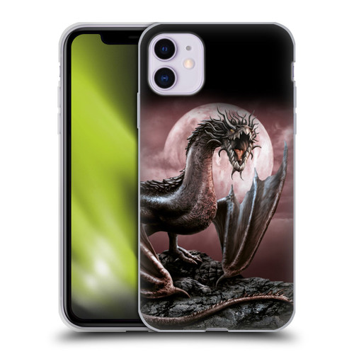 Sarah Richter Fantasy Creatures Black Dragon Roaring Soft Gel Case for Apple iPhone 11