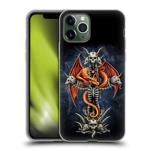 Sarah Richter Fantasy Creatures Red Dragon Guarding Bone Cross Soft Gel Case for Apple iPhone 11 Pro