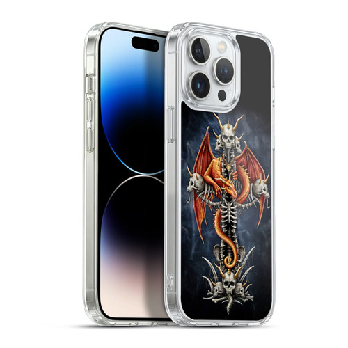 Sarah Richter Fantasy Creatures Red Dragon Guarding Bone Cross Soft Gel Case for Apple iPhone 13 Pro Max & MagSafe