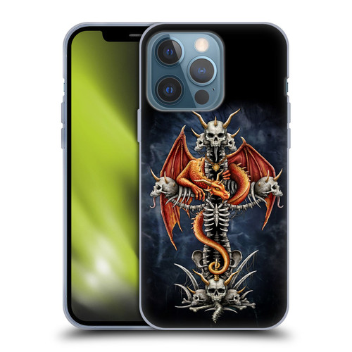 Sarah Richter Fantasy Creatures Red Dragon Guarding Bone Cross Soft Gel Case for Apple iPhone 13 Pro