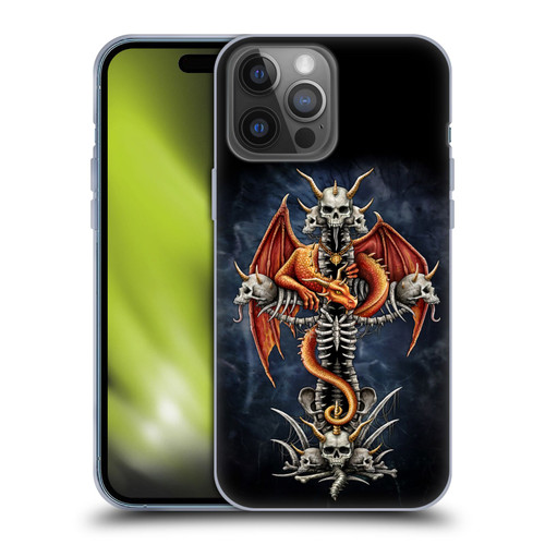 Sarah Richter Fantasy Creatures Red Dragon Guarding Bone Cross Soft Gel Case for Apple iPhone 14 Pro Max