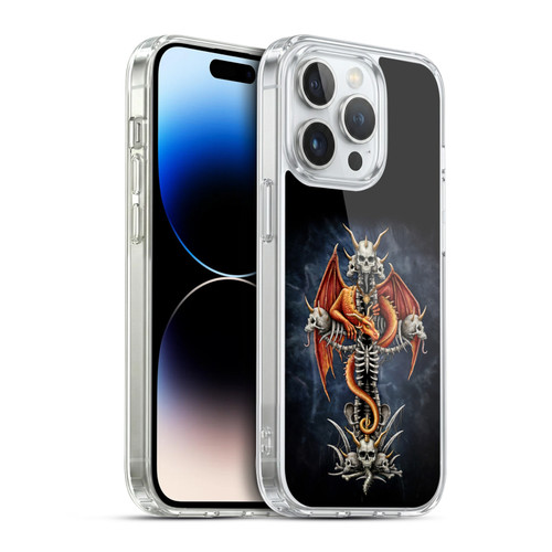 Sarah Richter Fantasy Creatures Red Dragon Guarding Bone Cross Soft Gel Case for Apple iPhone 14 Pro & MagSafe