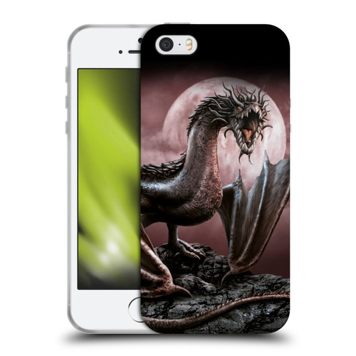 Sarah Richter Fantasy Creatures Black Dragon Roaring Soft Gel Case for Apple iPhone 5 / 5s / iPhone SE 2016