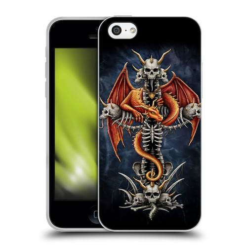 Sarah Richter Fantasy Creatures Red Dragon Guarding Bone Cross Soft Gel Case for Apple iPhone 5c