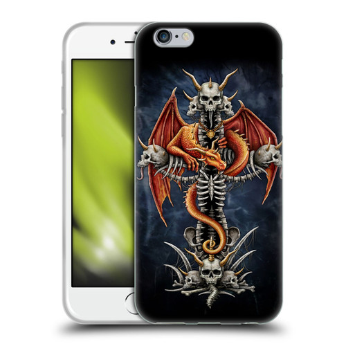 Sarah Richter Fantasy Creatures Red Dragon Guarding Bone Cross Soft Gel Case for Apple iPhone 6 / iPhone 6s