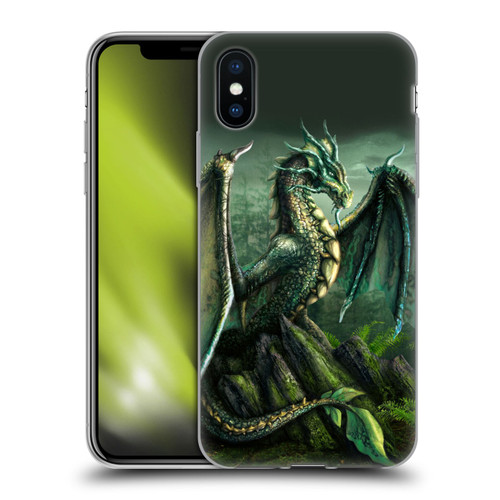 Sarah Richter Fantasy Creatures Green Nature Dragon Soft Gel Case for Apple iPhone X / iPhone XS