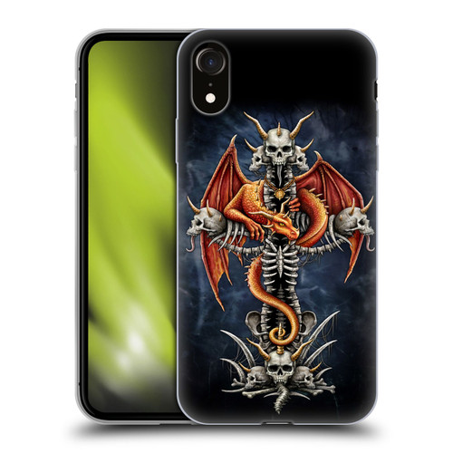 Sarah Richter Fantasy Creatures Red Dragon Guarding Bone Cross Soft Gel Case for Apple iPhone XR