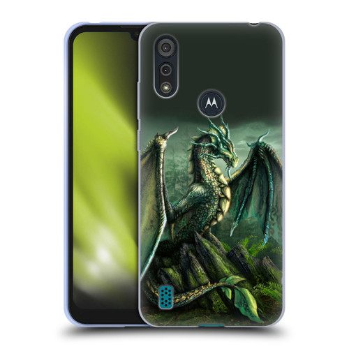 Sarah Richter Fantasy Creatures Green Nature Dragon Soft Gel Case for Motorola Moto E6s (2020)