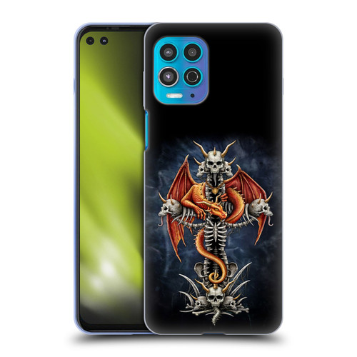 Sarah Richter Fantasy Creatures Red Dragon Guarding Bone Cross Soft Gel Case for Motorola Moto G100