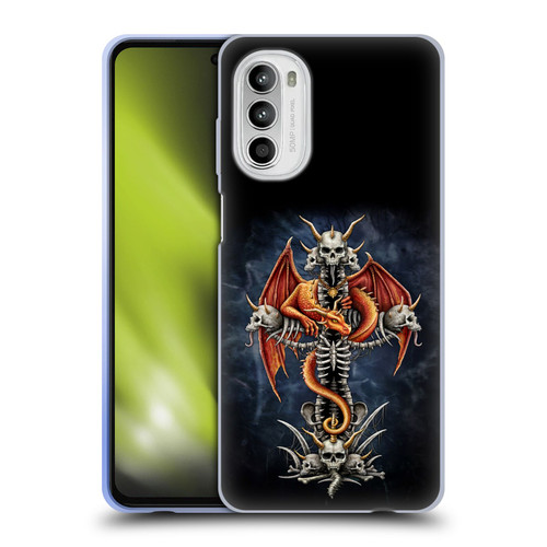 Sarah Richter Fantasy Creatures Red Dragon Guarding Bone Cross Soft Gel Case for Motorola Moto G52