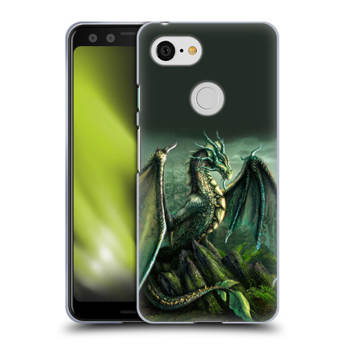 Sarah Richter Fantasy Creatures Green Nature Dragon Soft Gel Case for Google Pixel 3