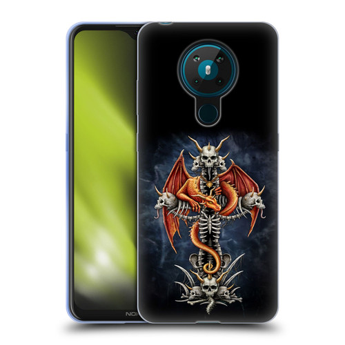 Sarah Richter Fantasy Creatures Red Dragon Guarding Bone Cross Soft Gel Case for Nokia 5.3