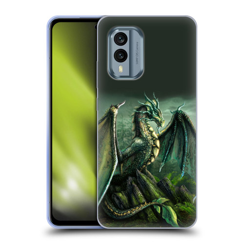 Sarah Richter Fantasy Creatures Green Nature Dragon Soft Gel Case for Nokia X30