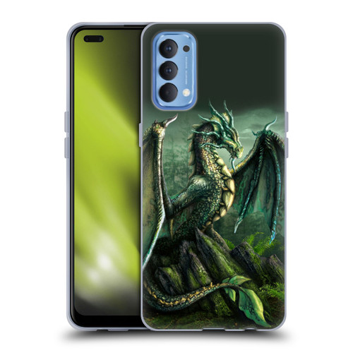 Sarah Richter Fantasy Creatures Green Nature Dragon Soft Gel Case for OPPO Reno 4 5G