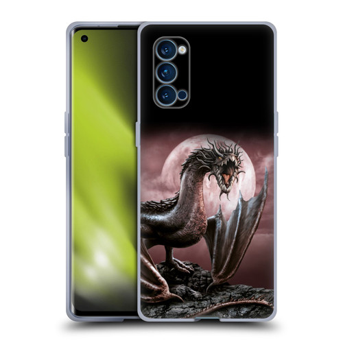 Sarah Richter Fantasy Creatures Black Dragon Roaring Soft Gel Case for OPPO Reno 4 Pro 5G