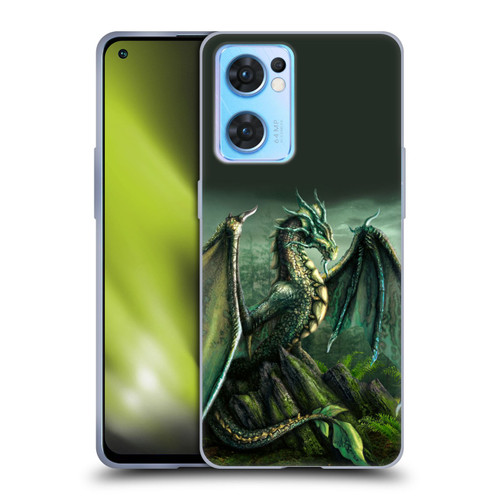 Sarah Richter Fantasy Creatures Green Nature Dragon Soft Gel Case for OPPO Reno7 5G / Find X5 Lite
