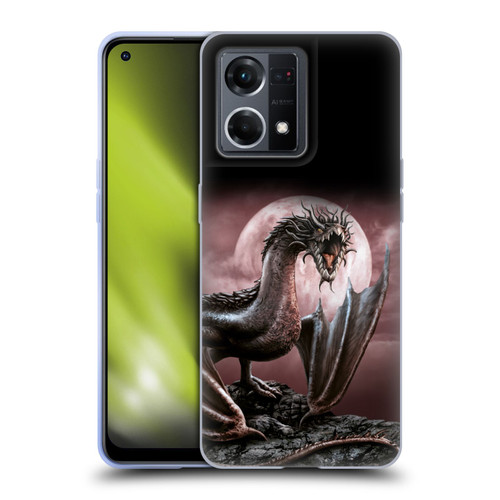 Sarah Richter Fantasy Creatures Black Dragon Roaring Soft Gel Case for OPPO Reno8 4G