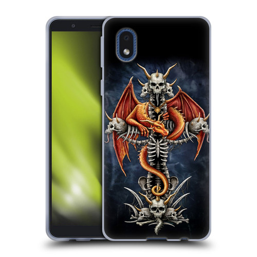 Sarah Richter Fantasy Creatures Red Dragon Guarding Bone Cross Soft Gel Case for Samsung Galaxy A01 Core (2020)