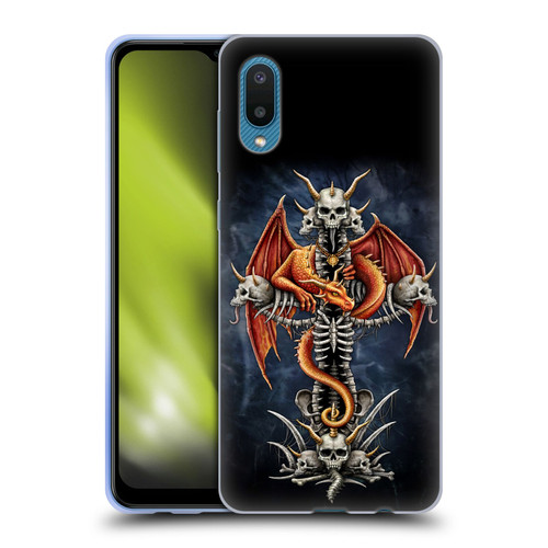 Sarah Richter Fantasy Creatures Red Dragon Guarding Bone Cross Soft Gel Case for Samsung Galaxy A02/M02 (2021)