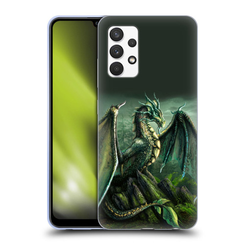 Sarah Richter Fantasy Creatures Green Nature Dragon Soft Gel Case for Samsung Galaxy A32 (2021)