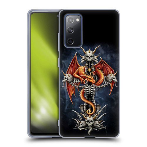 Sarah Richter Fantasy Creatures Red Dragon Guarding Bone Cross Soft Gel Case for Samsung Galaxy S20 FE / 5G