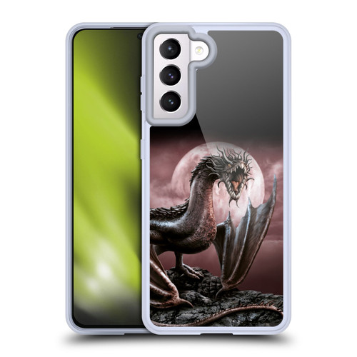 Sarah Richter Fantasy Creatures Black Dragon Roaring Soft Gel Case for Samsung Galaxy S21 5G