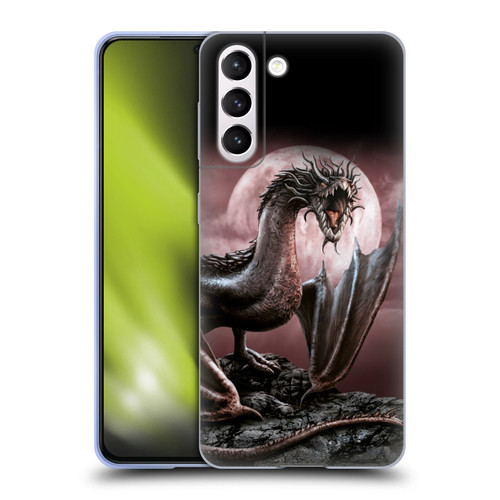 Sarah Richter Fantasy Creatures Black Dragon Roaring Soft Gel Case for Samsung Galaxy S21 5G