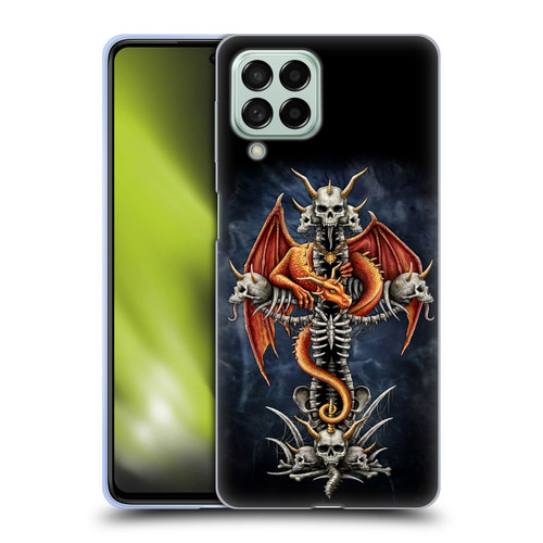 Sarah Richter Fantasy Creatures Red Dragon Guarding Bone Cross Soft Gel Case for Samsung Galaxy M53 (2022)