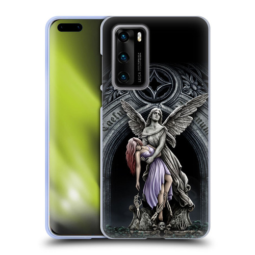 Sarah Richter Gothic Stone Angel With Skull Soft Gel Case for Huawei P40 5G