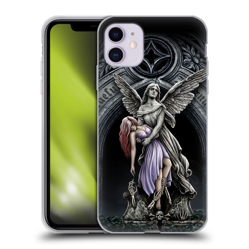 Sarah Richter Gothic Stone Angel With Skull Soft Gel Case for Apple iPhone 11