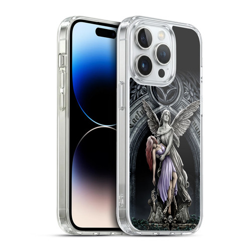 Sarah Richter Gothic Stone Angel With Skull Soft Gel Case for Apple iPhone 13 Pro & MagSafe