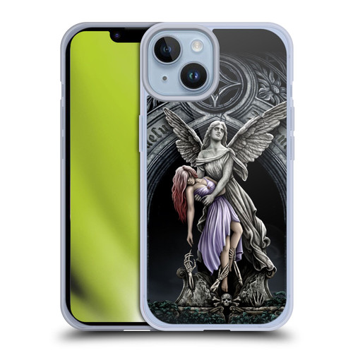 Sarah Richter Gothic Stone Angel With Skull Soft Gel Case for Apple iPhone 14