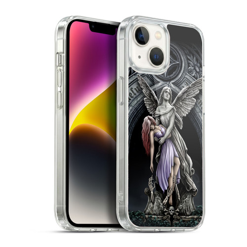 Sarah Richter Gothic Stone Angel With Skull Soft Gel Case for Apple iPhone 14