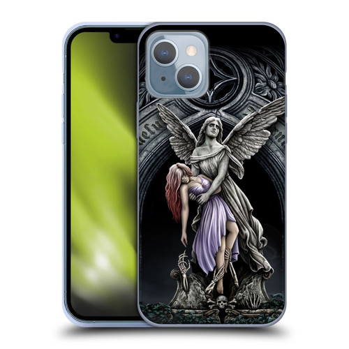 Sarah Richter Gothic Stone Angel With Skull Soft Gel Case for Apple iPhone 14