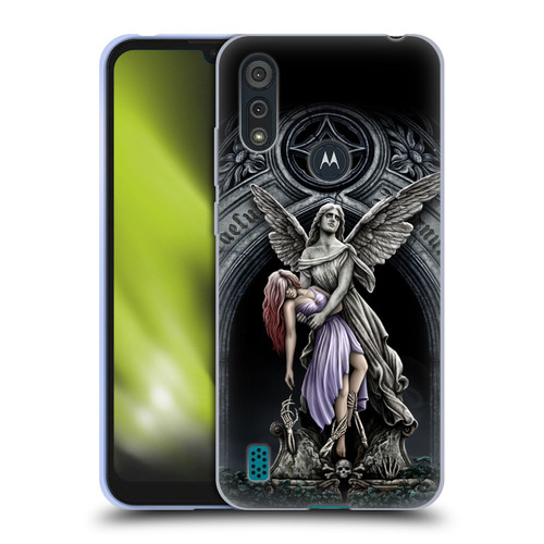 Sarah Richter Gothic Stone Angel With Skull Soft Gel Case for Motorola Moto E6s (2020)