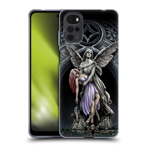 Sarah Richter Gothic Stone Angel With Skull Soft Gel Case for Motorola Moto G22