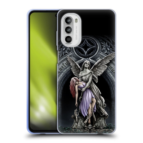 Sarah Richter Gothic Stone Angel With Skull Soft Gel Case for Motorola Moto G52