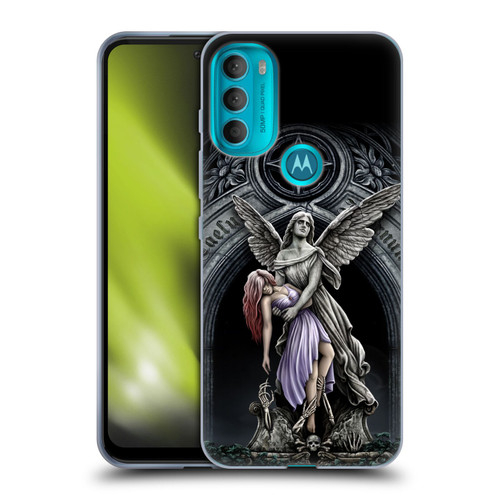 Sarah Richter Gothic Stone Angel With Skull Soft Gel Case for Motorola Moto G71 5G