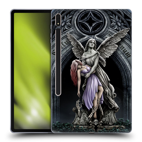 Sarah Richter Gothic Stone Angel With Skull Soft Gel Case for Samsung Galaxy Tab S8 Plus
