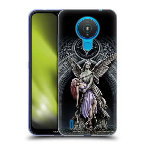 Sarah Richter Gothic Stone Angel With Skull Soft Gel Case for Nokia 1.4