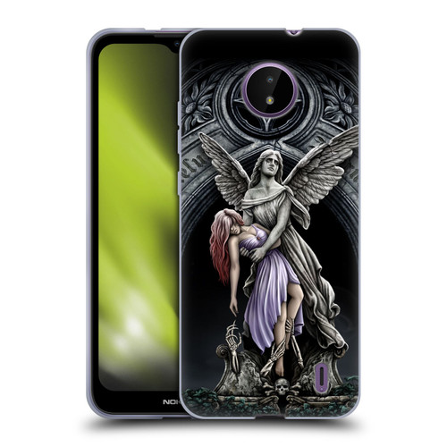 Sarah Richter Gothic Stone Angel With Skull Soft Gel Case for Nokia C10 / C20