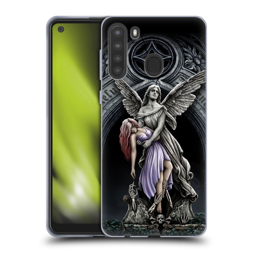 Sarah Richter Gothic Stone Angel With Skull Soft Gel Case for Samsung Galaxy A21 (2020)