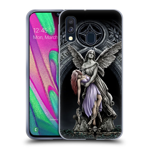 Sarah Richter Gothic Stone Angel With Skull Soft Gel Case for Samsung Galaxy A40 (2019)