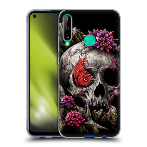 Sarah Richter Skulls Butterfly And Flowers Soft Gel Case for Huawei P40 lite E